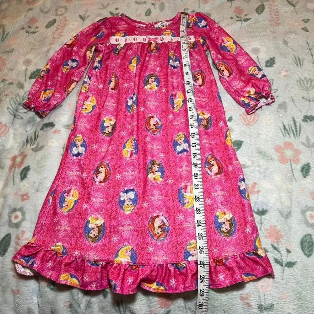 Disney Princess Nightgown Dress 4T - Pink Ruffle Cinderella Ariel Belle Coquette - Picture 8 of 8